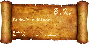 Budnár Kleon névjegykártya